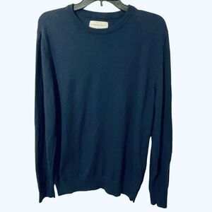 Hawker Rye Cotton Cashmere Crew Neck Sweater Navy Blue Long Sleeve Men’s Size M
